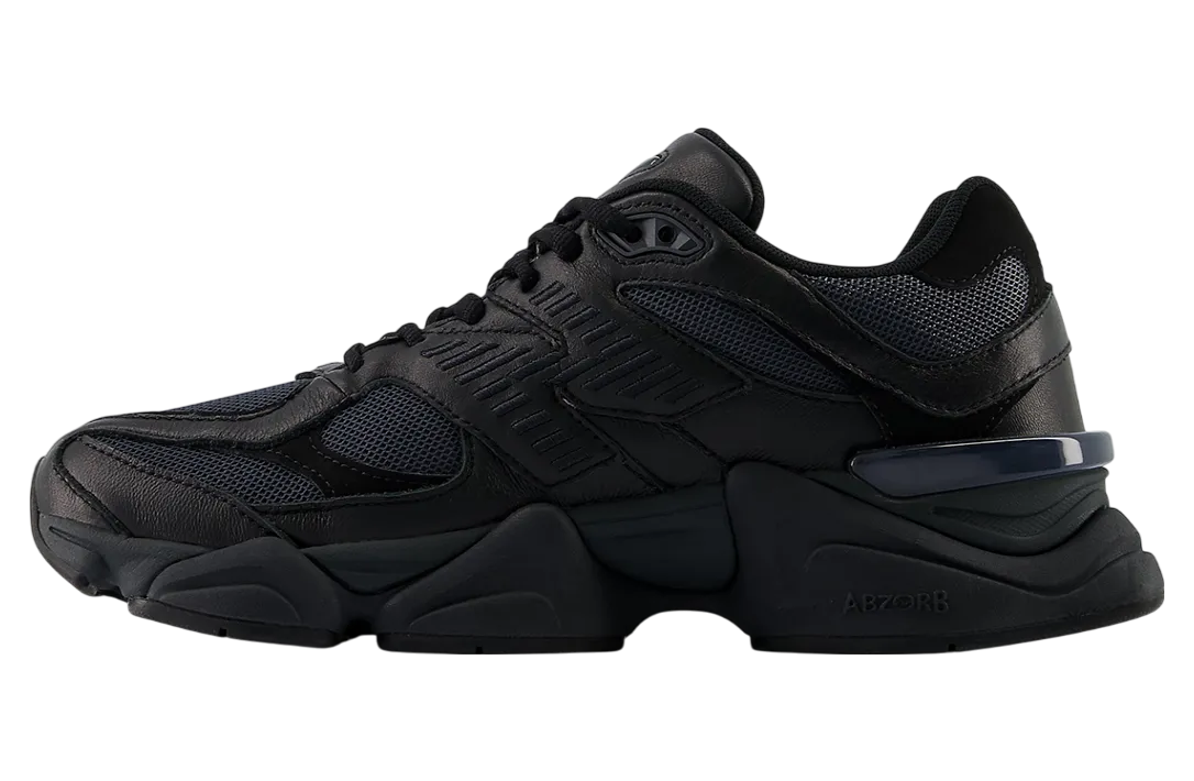 new balance 9060 black cat leather 1