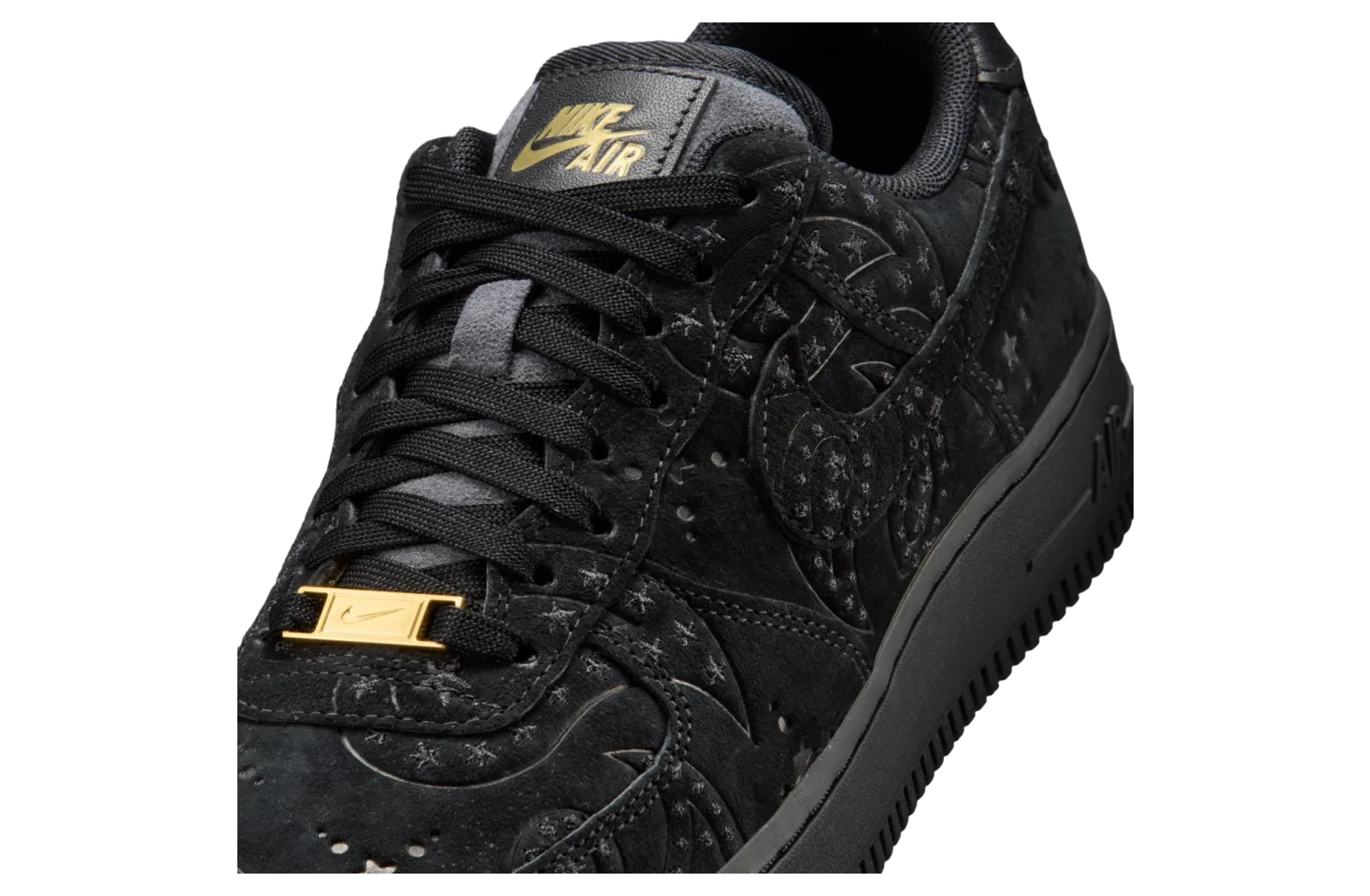 nike air force 1 low black metallic gold 1 7