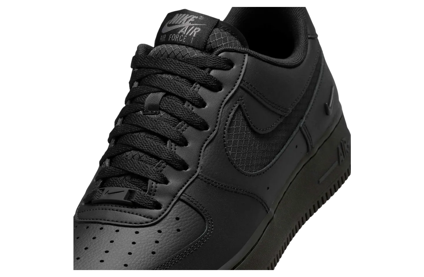 nike air force 1 low black nylon swoosh 5