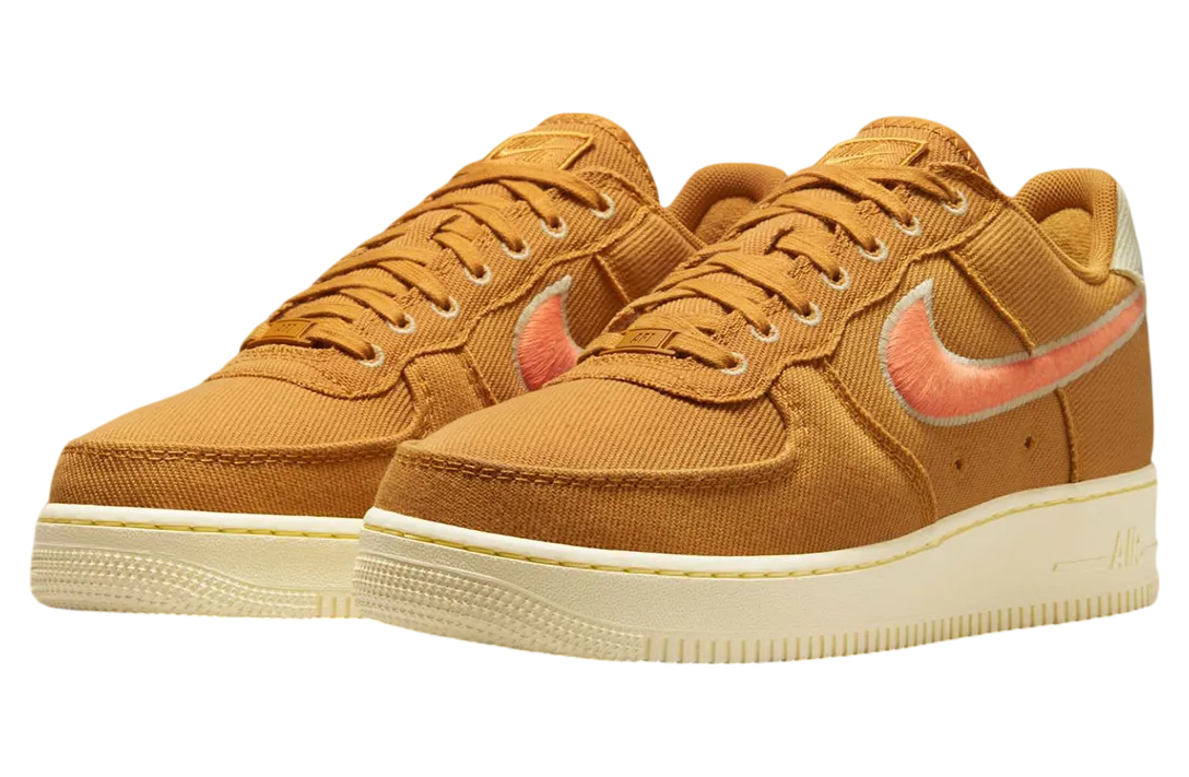 nike air force 1 low canvas tan orange 0