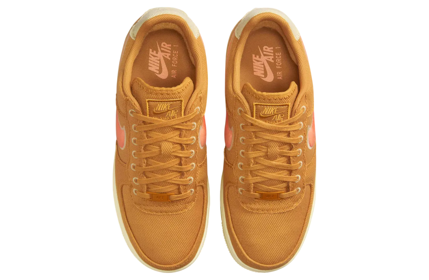 nike air force 1 low canvas tan orange 2
