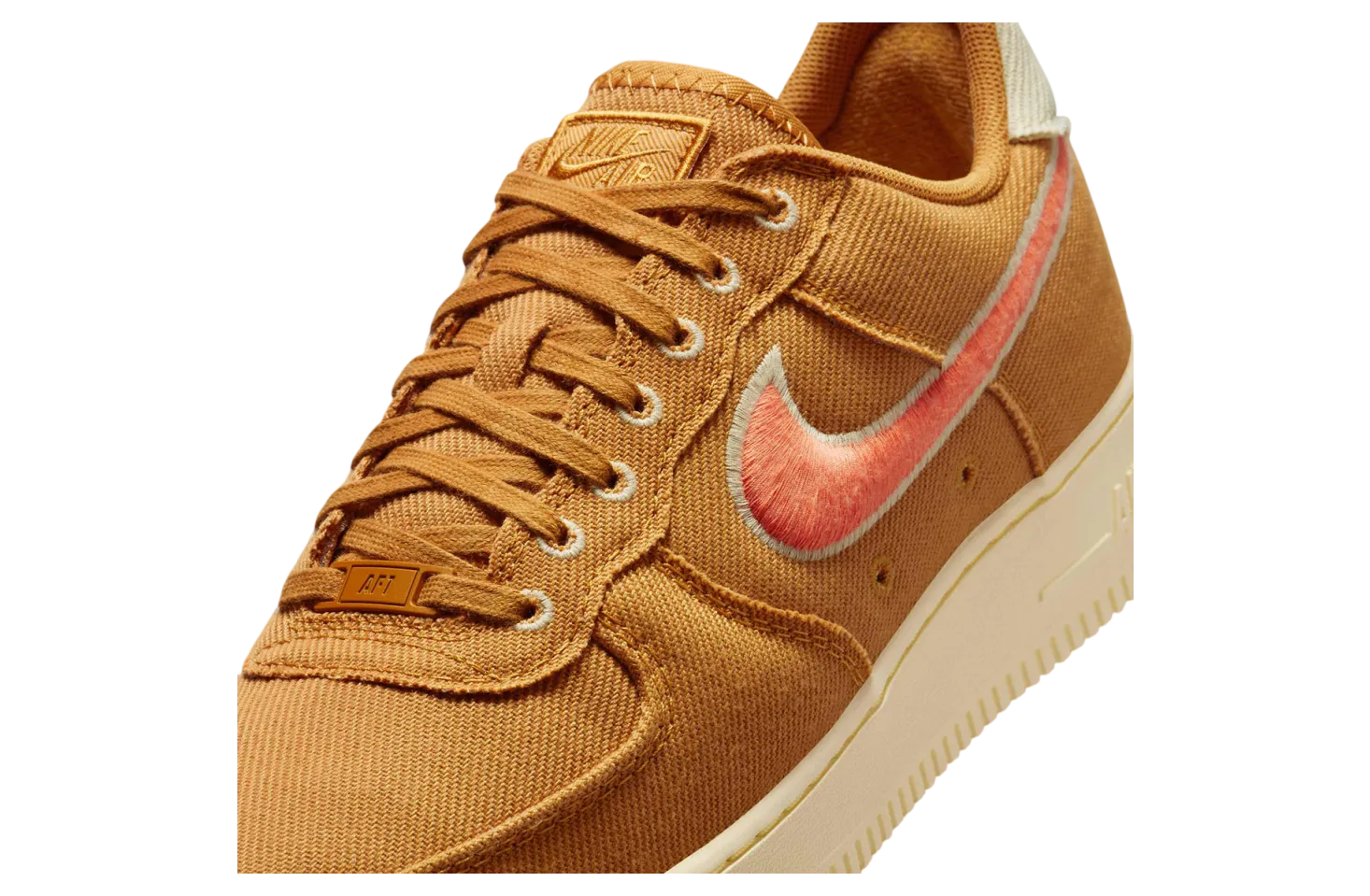 nike air force 1 low canvas tan orange 5