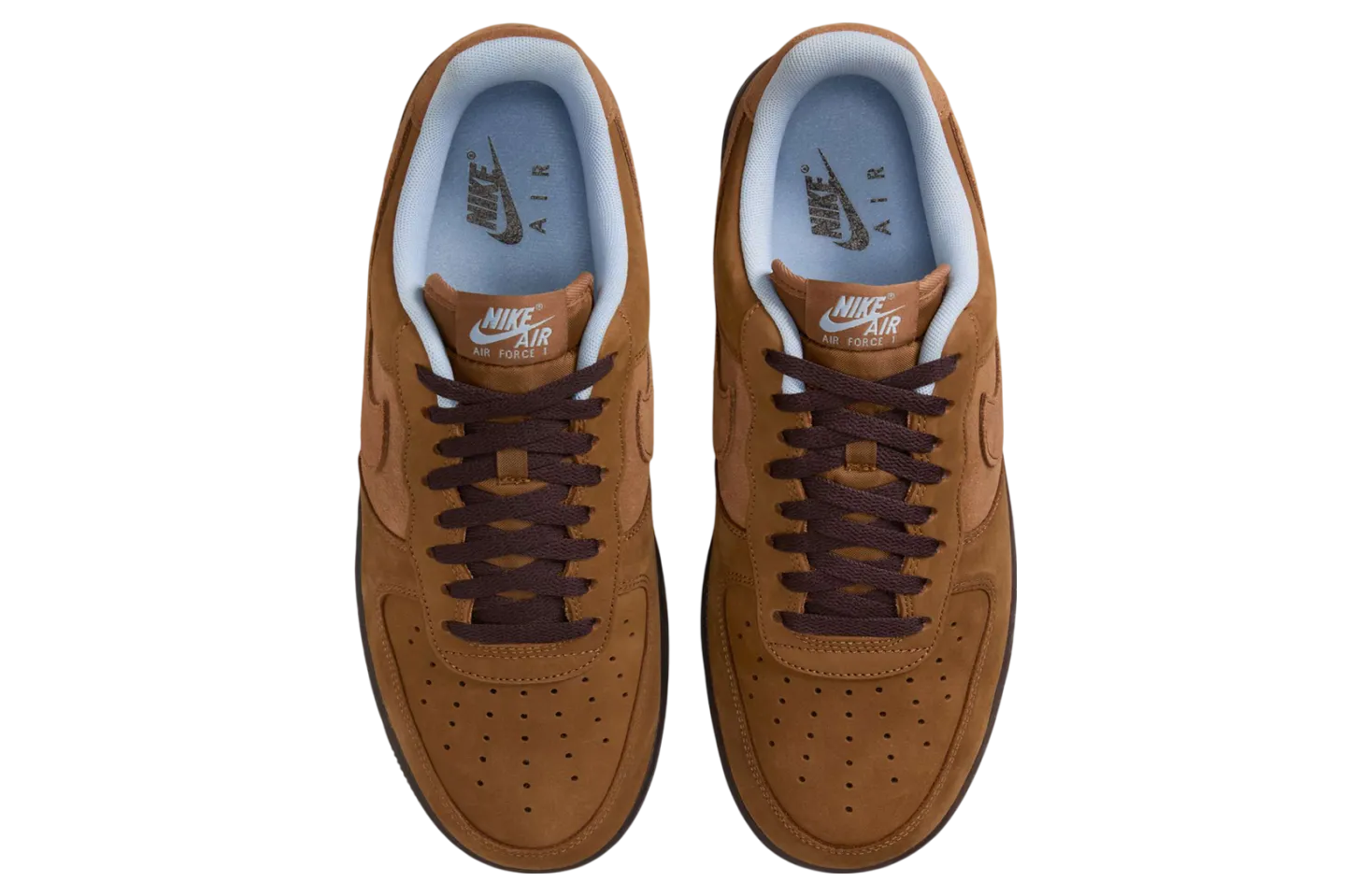 nike air force 1 low light british tan blue 2