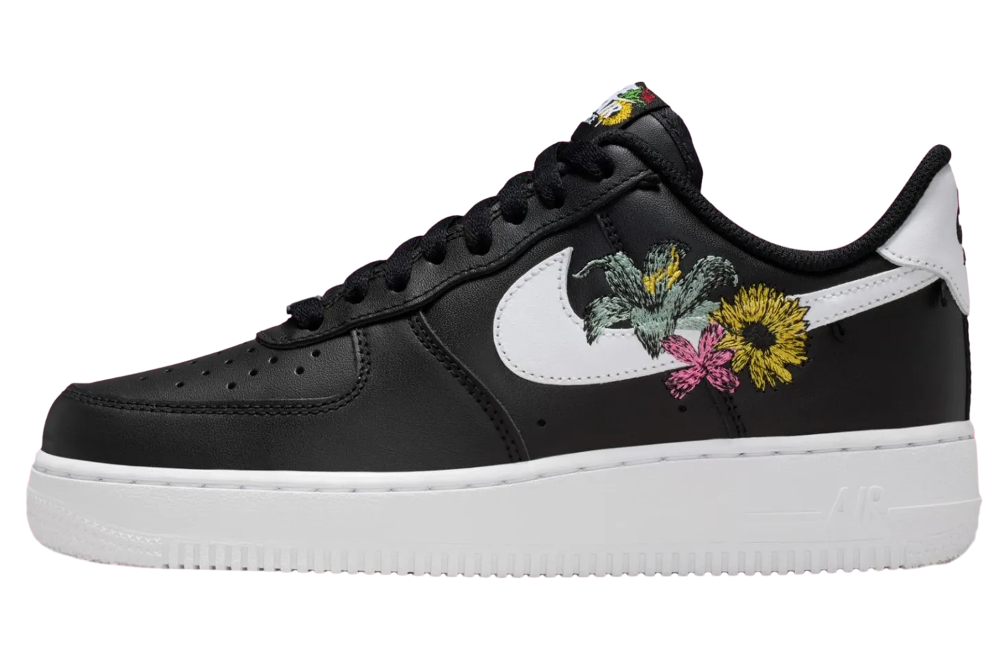 nike air force 1 now flowers black metallic gold