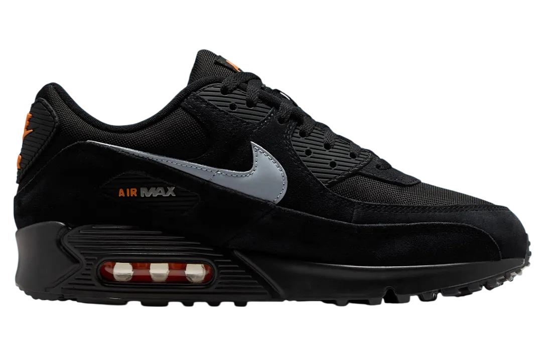 nike air max 90 black metallic total orange 0