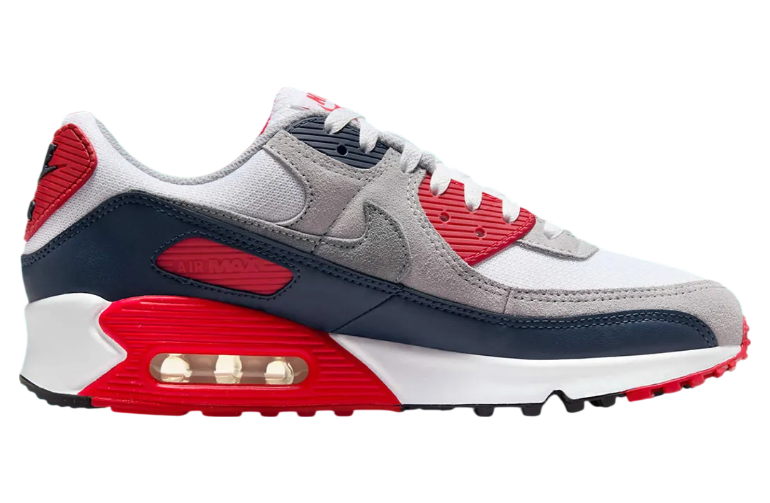 nike air max 90 cool grey university red 0