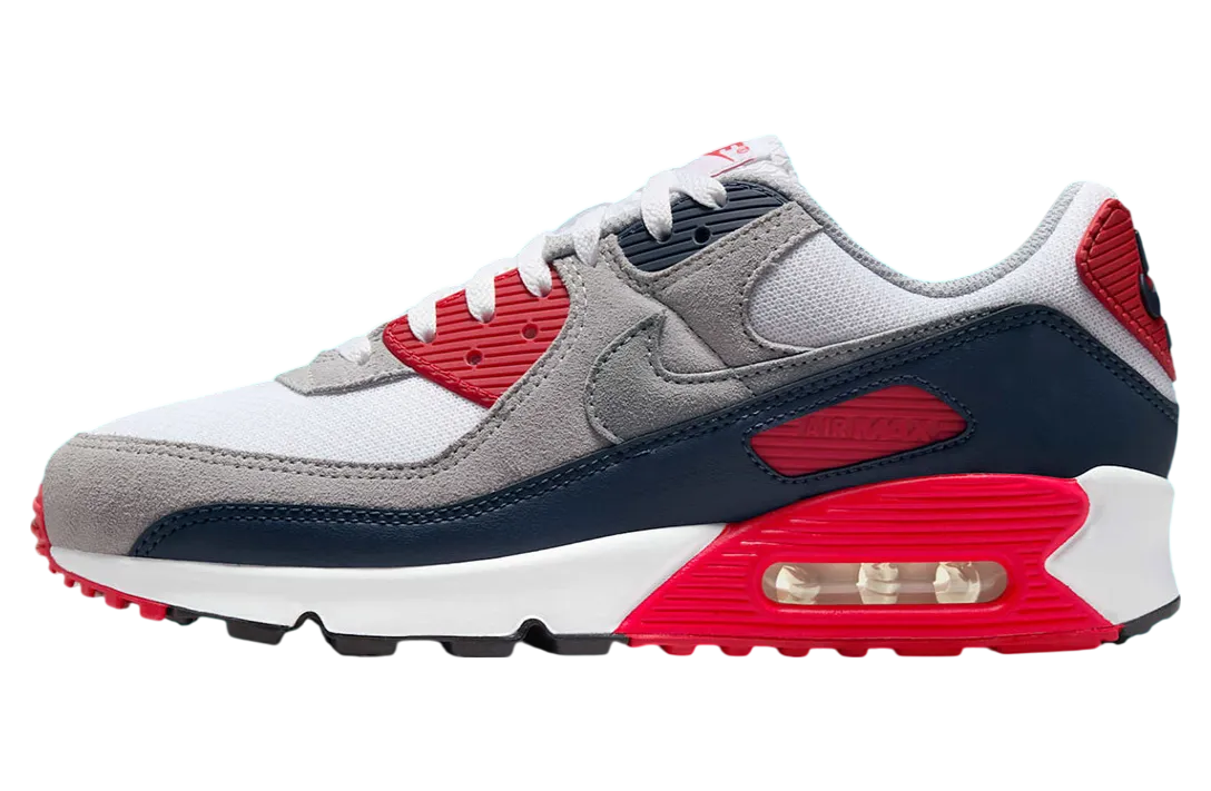 nike air max 90 cool grey university red