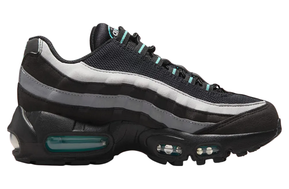 nike air max 95 gs black grey aurora green 1