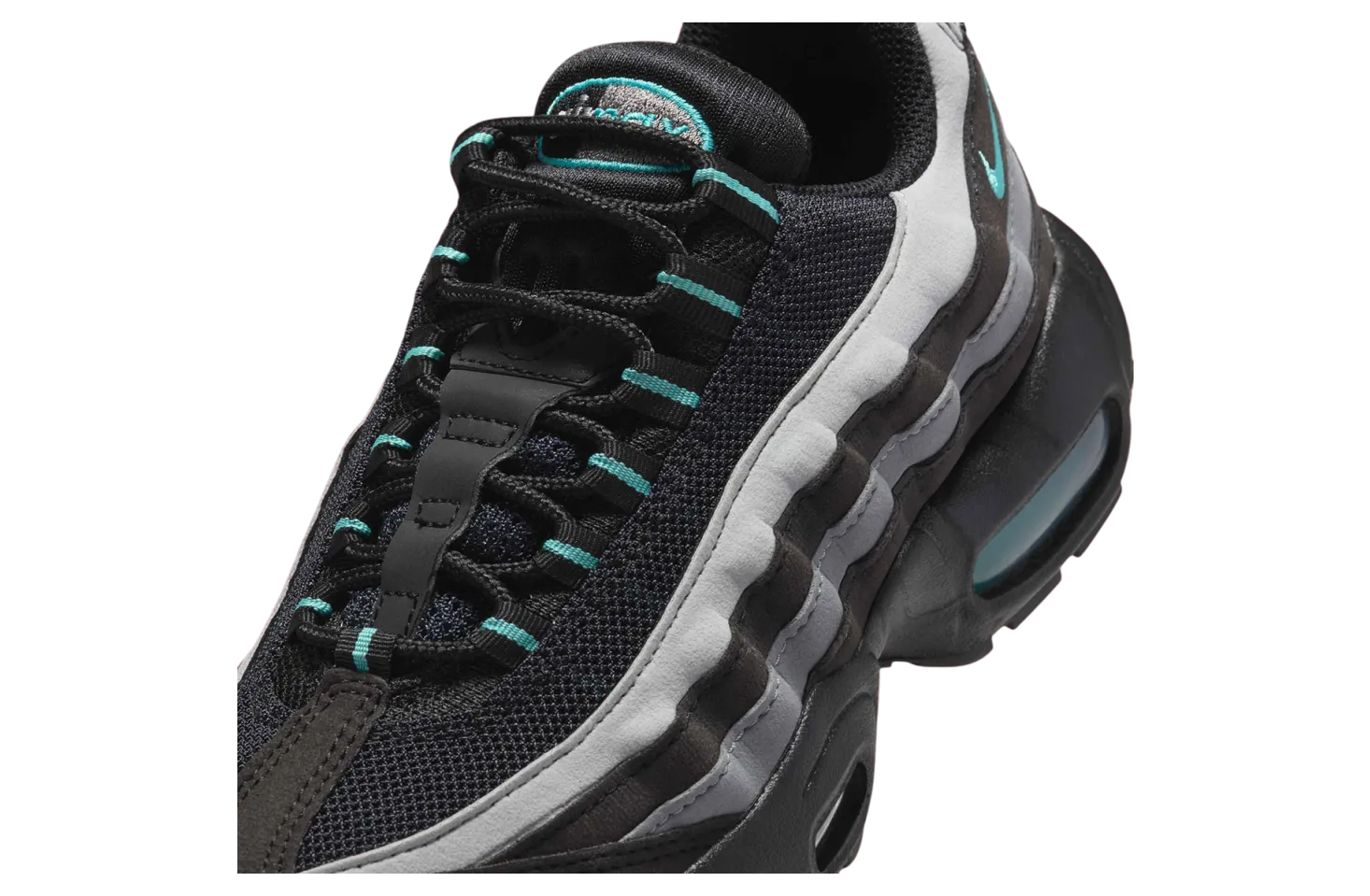nike air max 95 gs black grey aurora green 5