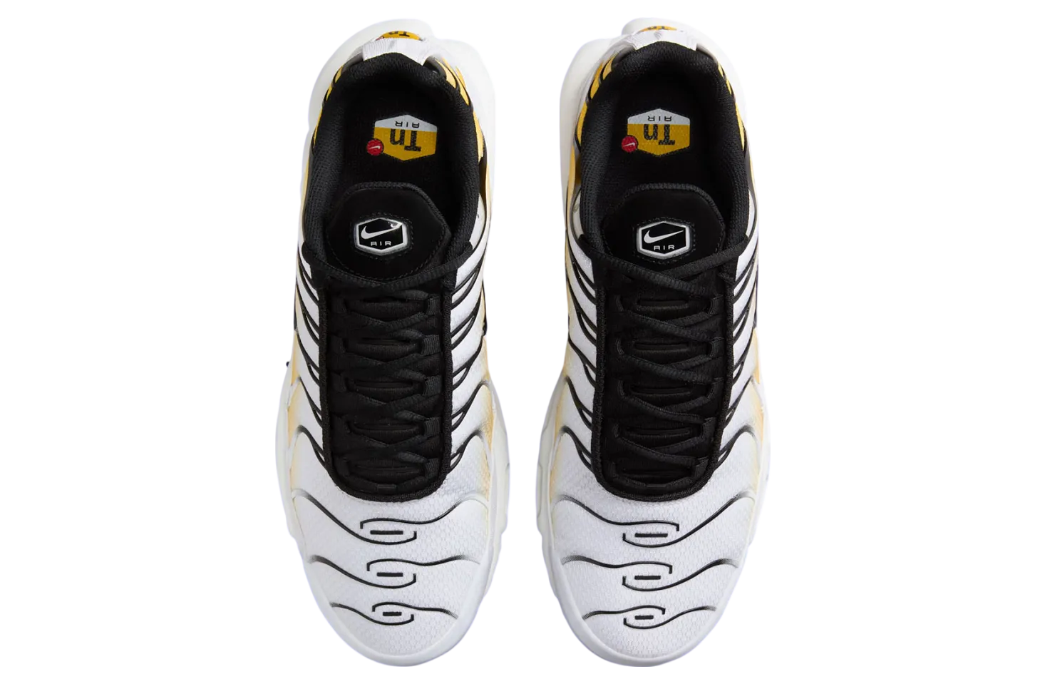 nike air max plus white black yellow 1