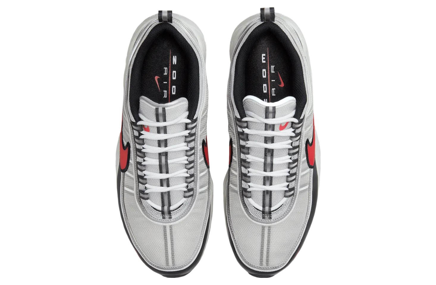 nike air zoom spiridon metallic silver sport red 2