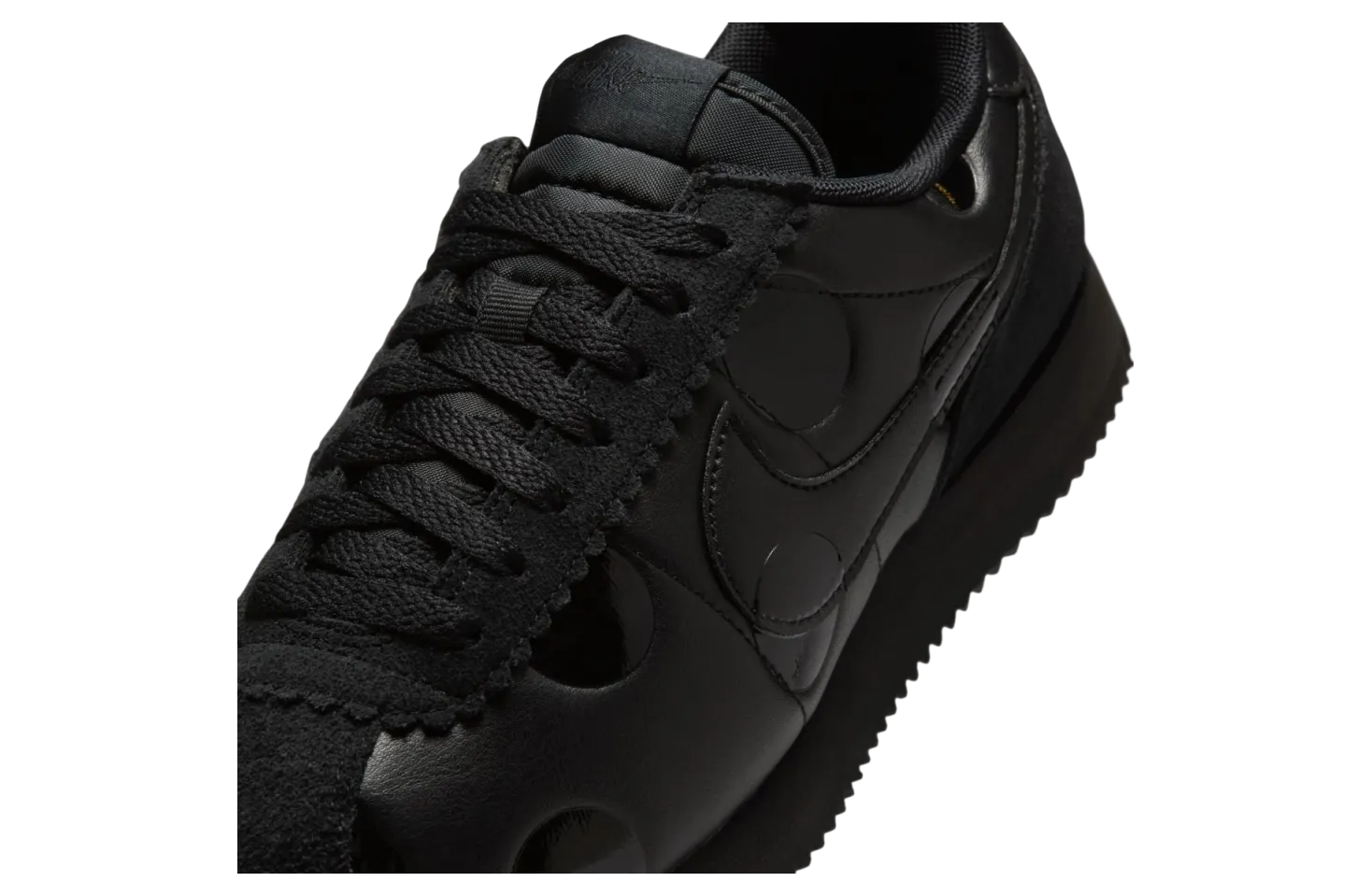 nike cortez triple black polka dot b 0