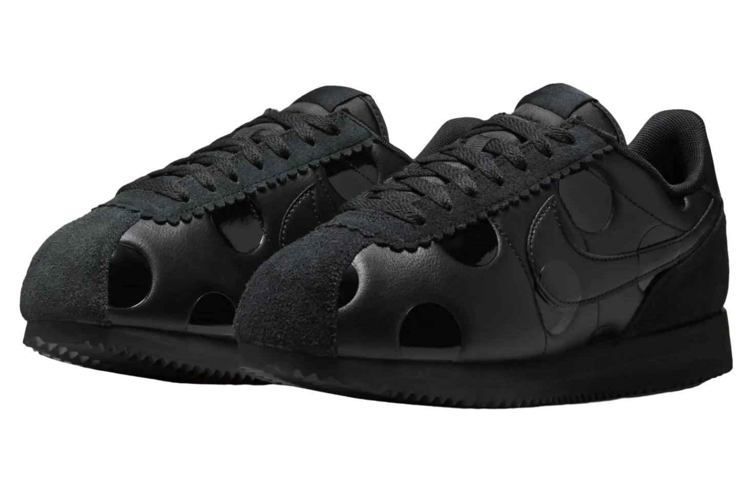 nike cortez triple black polka dot b 1