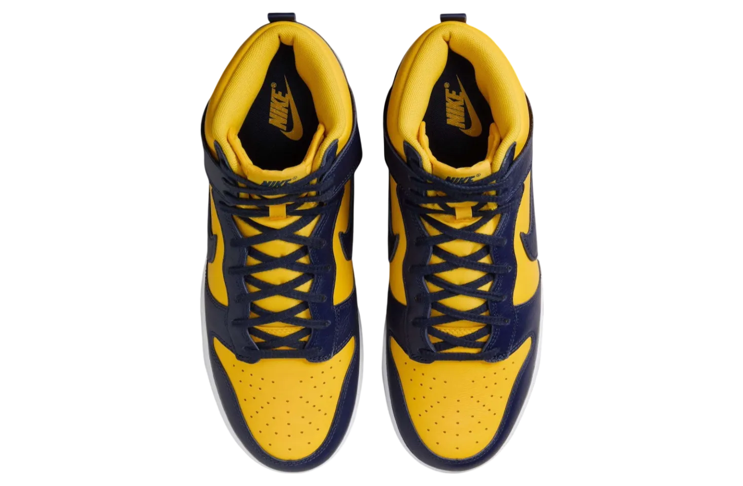 nike dunk high michigan midnight navy varsity maize 2