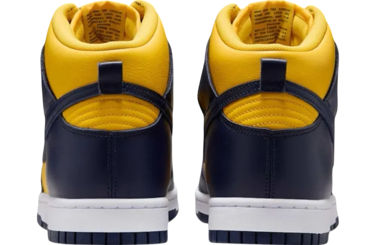 nike dunk high michigan midnight navy varsity maize 3