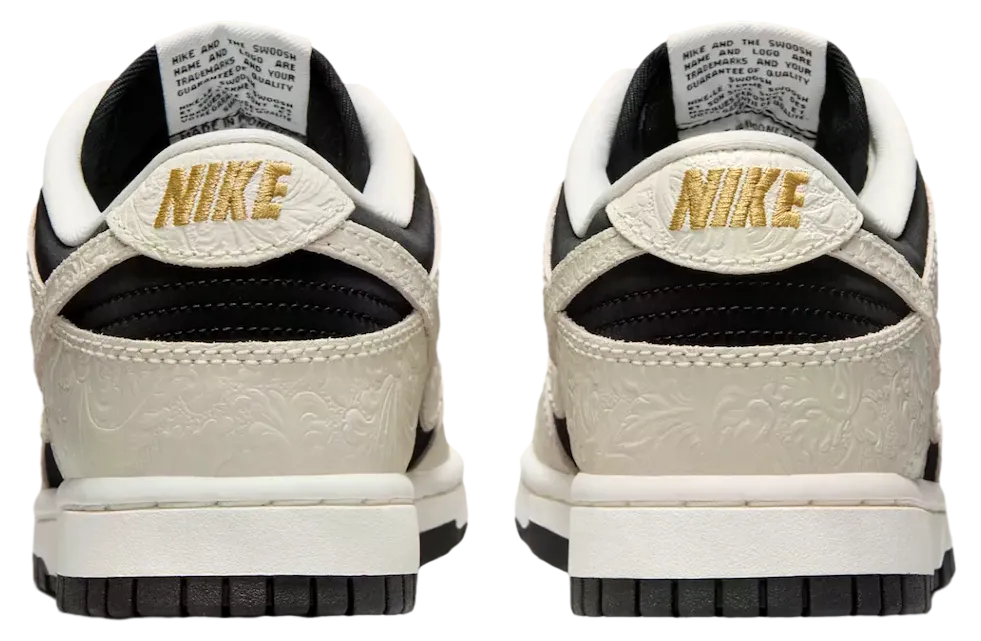 nike dunk low black sail metallic gold 3