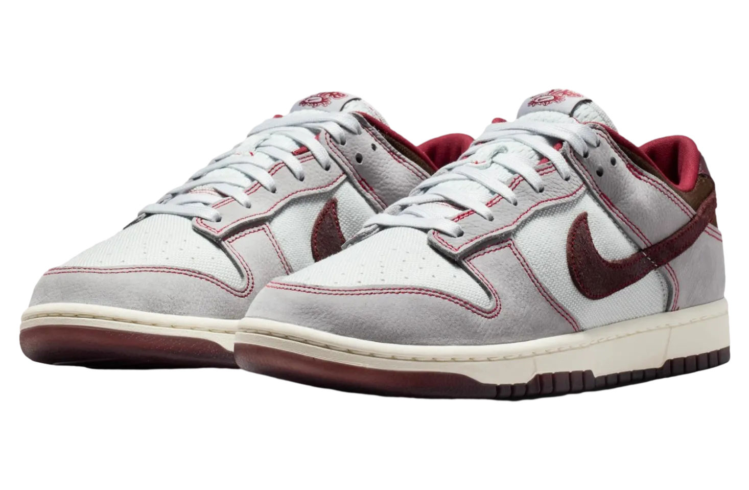 nike dunk low canvas wolf grey team red 2