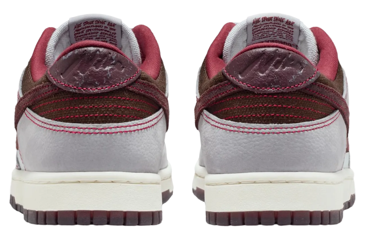 nike dunk low canvas wolf grey team red 5
