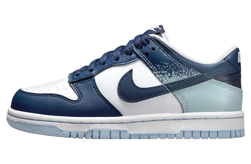 nike dunk low gs blue splatter