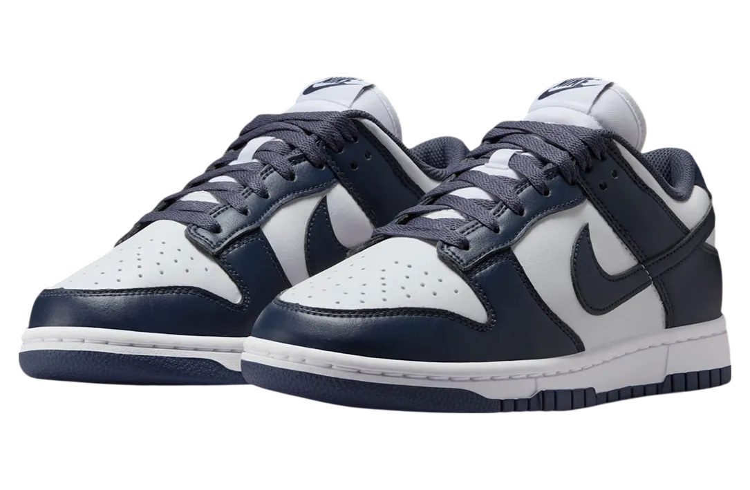 nike dunk low navy white 0