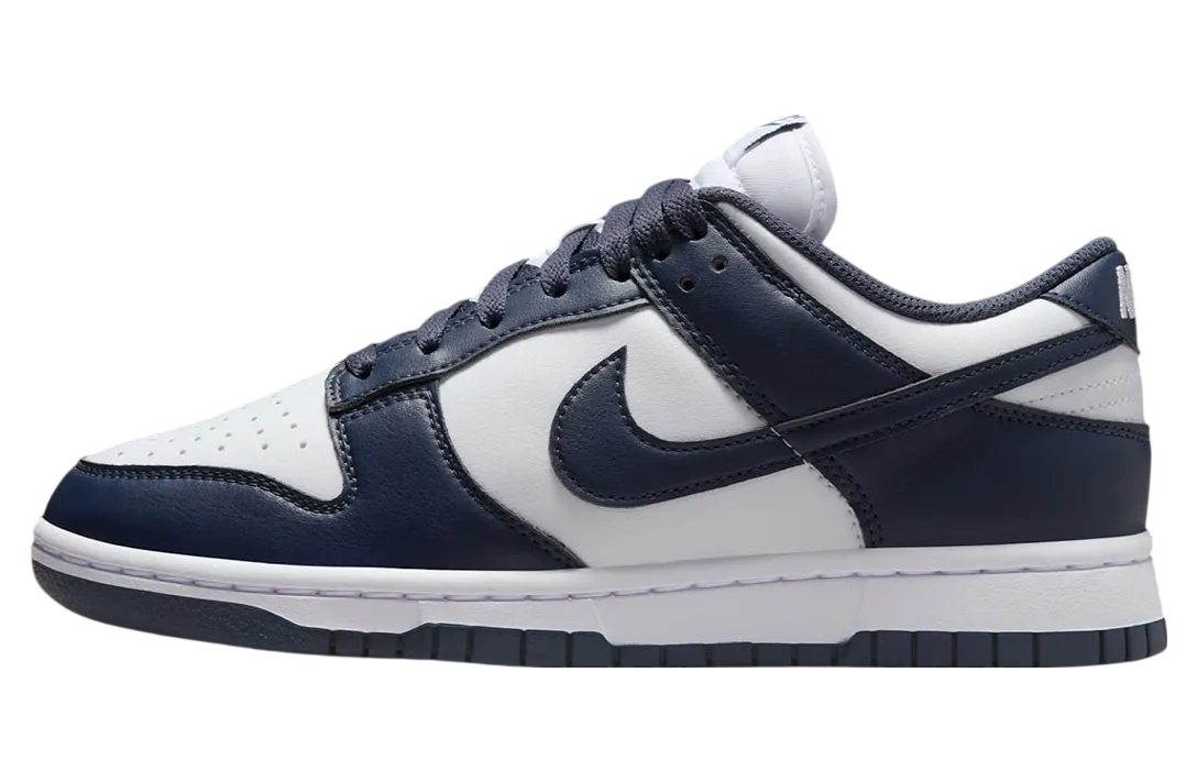 nike dunk low navy white