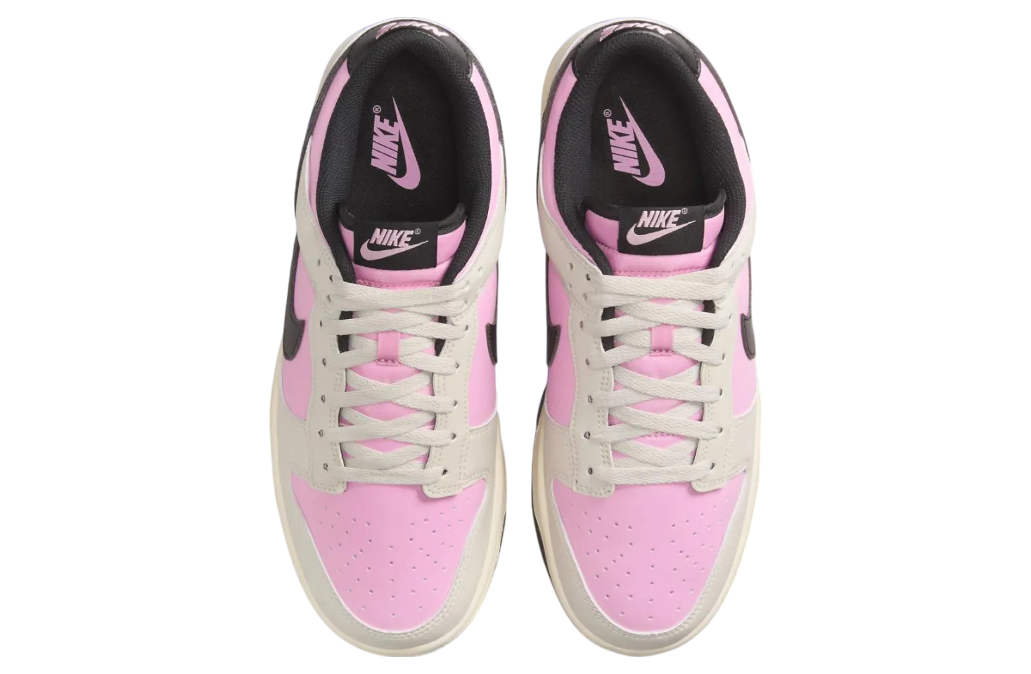 nike dunk low pink rise black 2