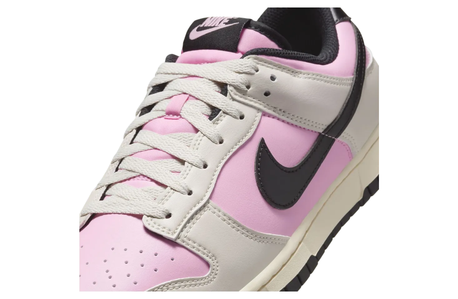 nike dunk low pink rise black 5