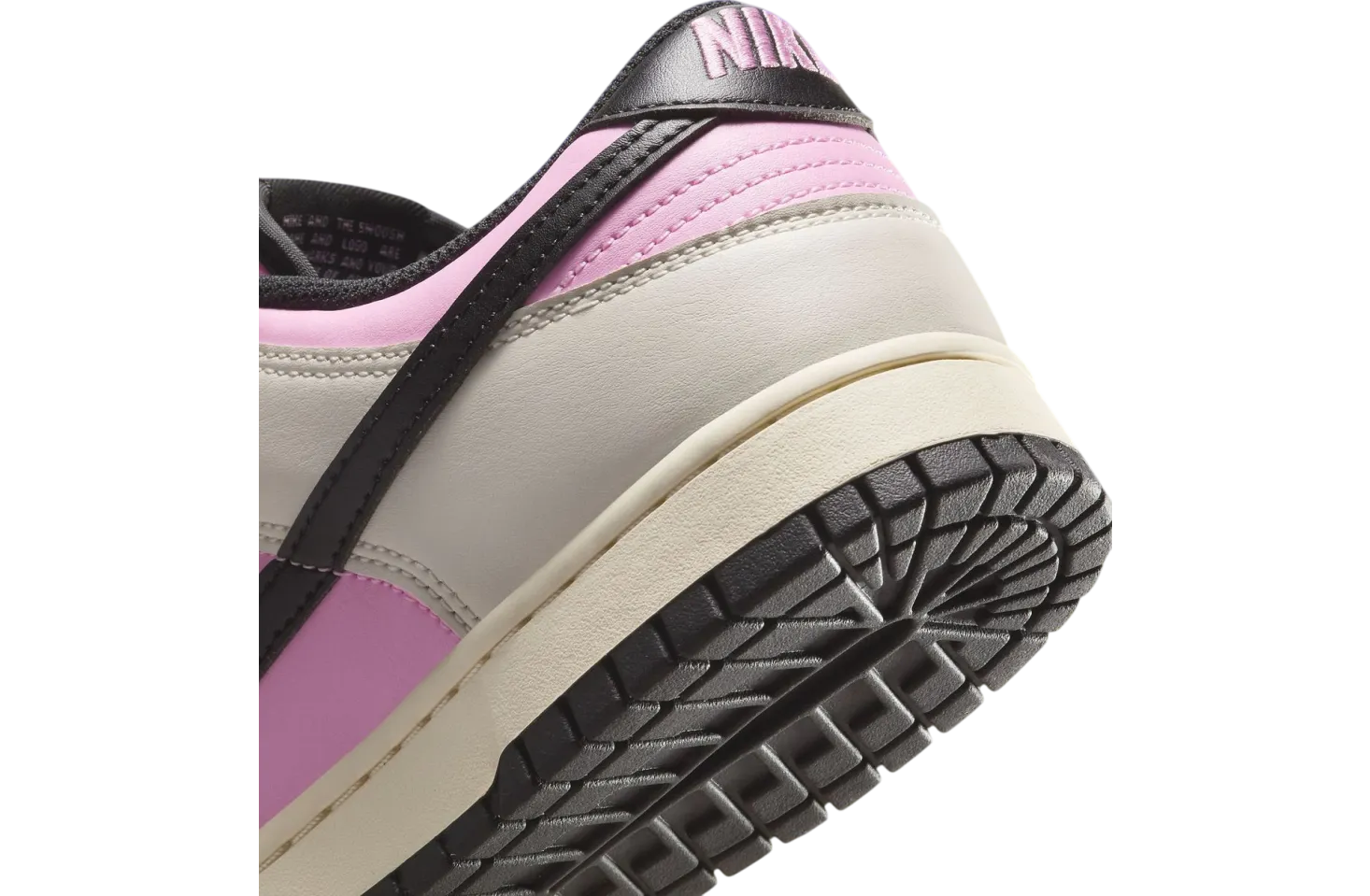 nike dunk low pink rise black 6