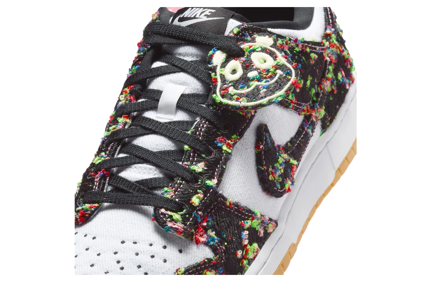 nike dunk low white black gum yellow 6