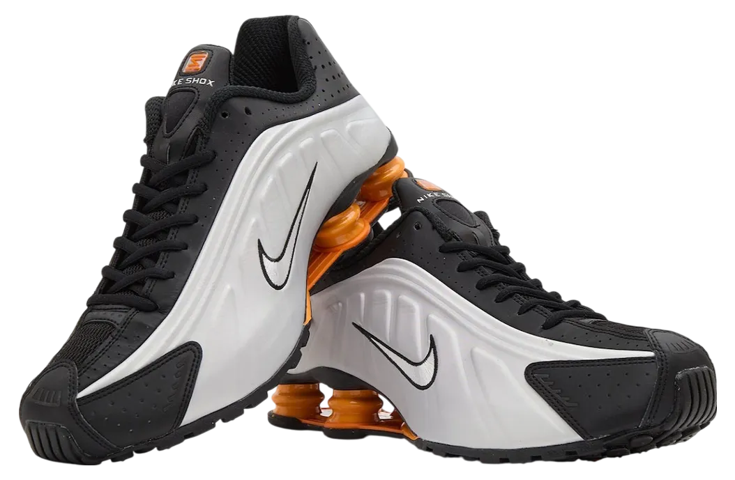 nike shox r4 black bright mandarin 1