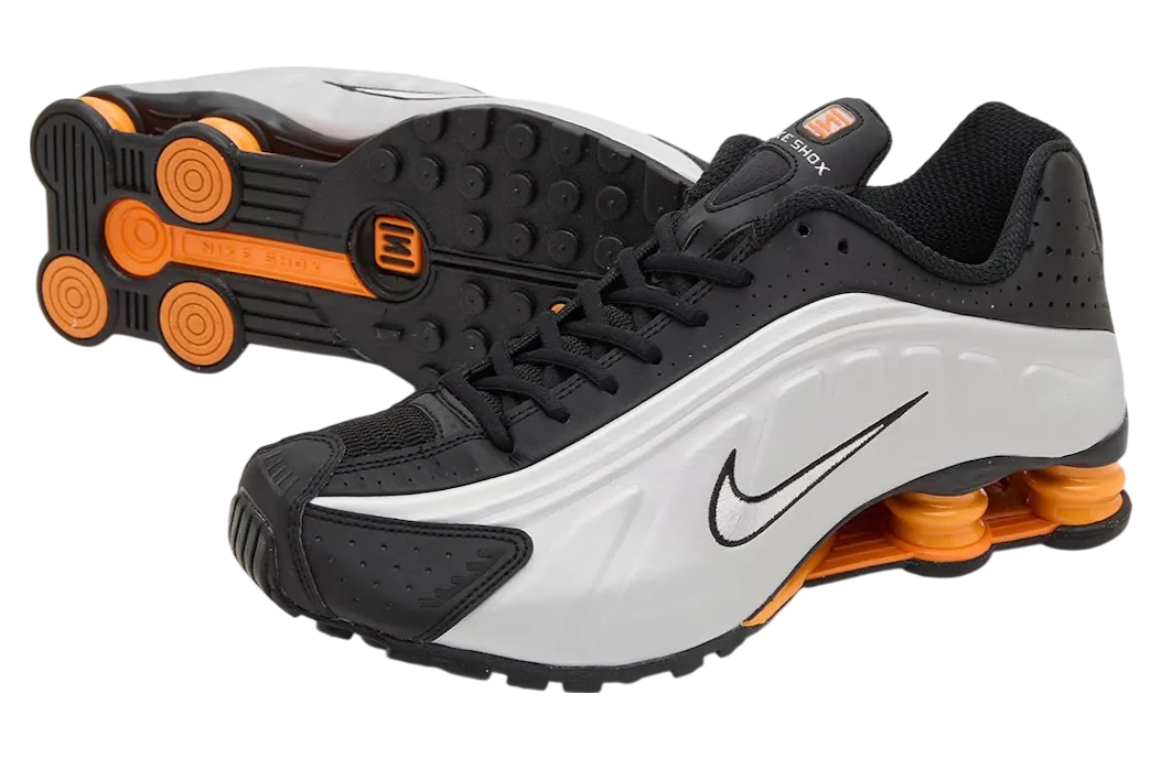 nike shox r4 black bright mandarin 2