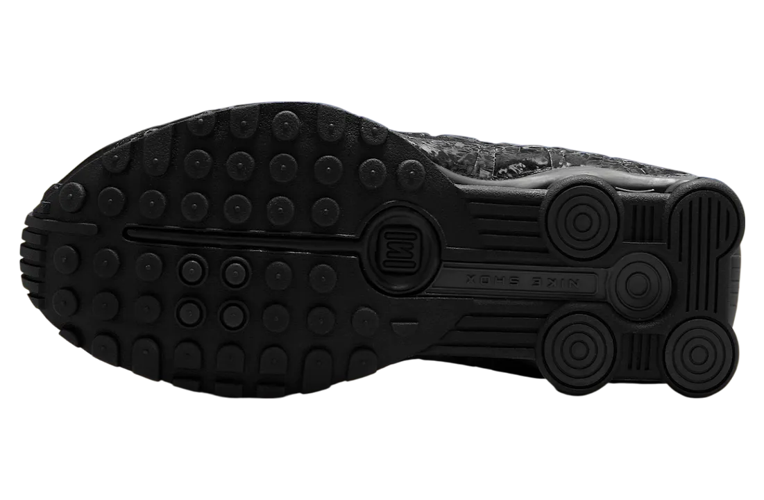 nike shox r4 black floral wmns black dark smoke grey 1