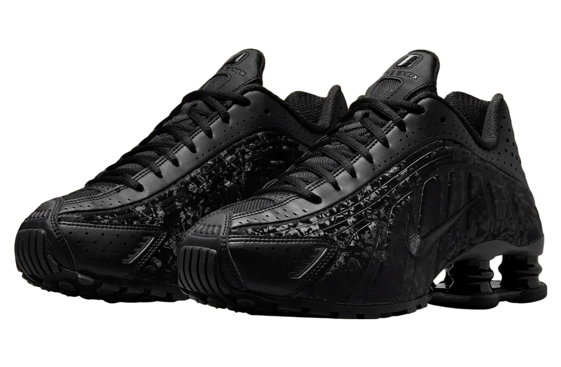 nike shox r4 black floral wmns black dark smoke grey 2