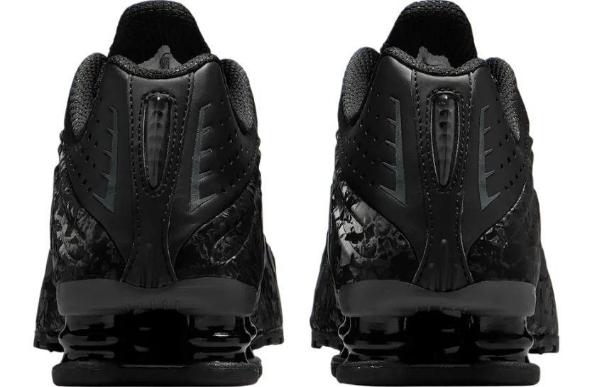 nike shox r4 black floral wmns black dark smoke grey 4