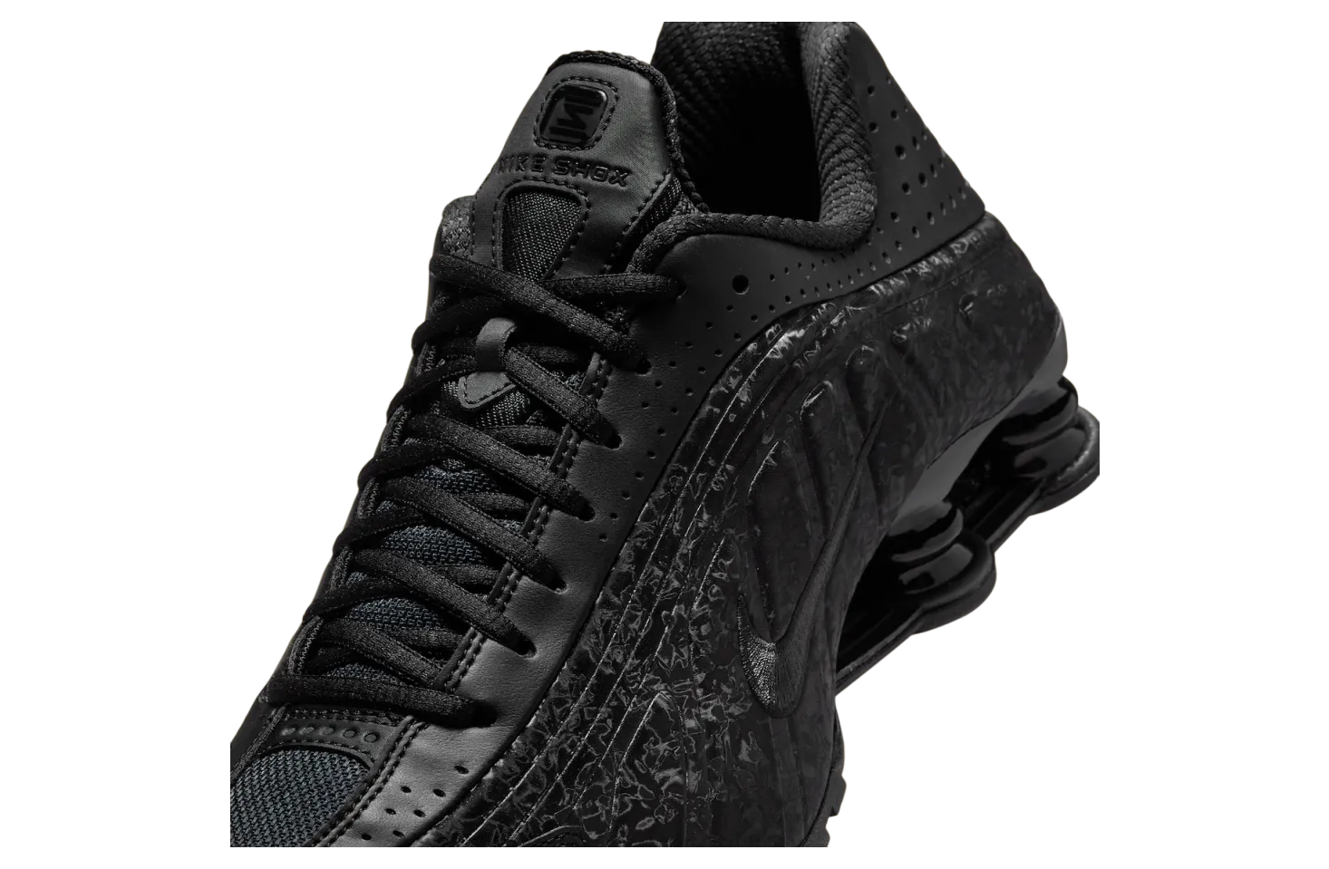 nike shox r4 black floral wmns black dark smoke grey 5