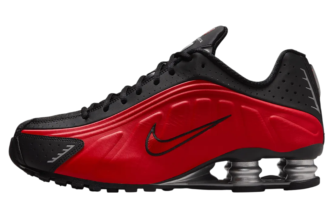 nike shox r4 black red
