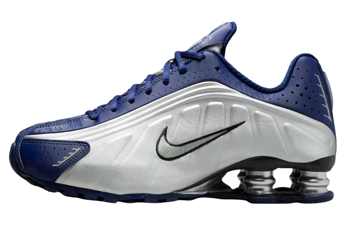 nike shox r4 blue void blue void metallic silver