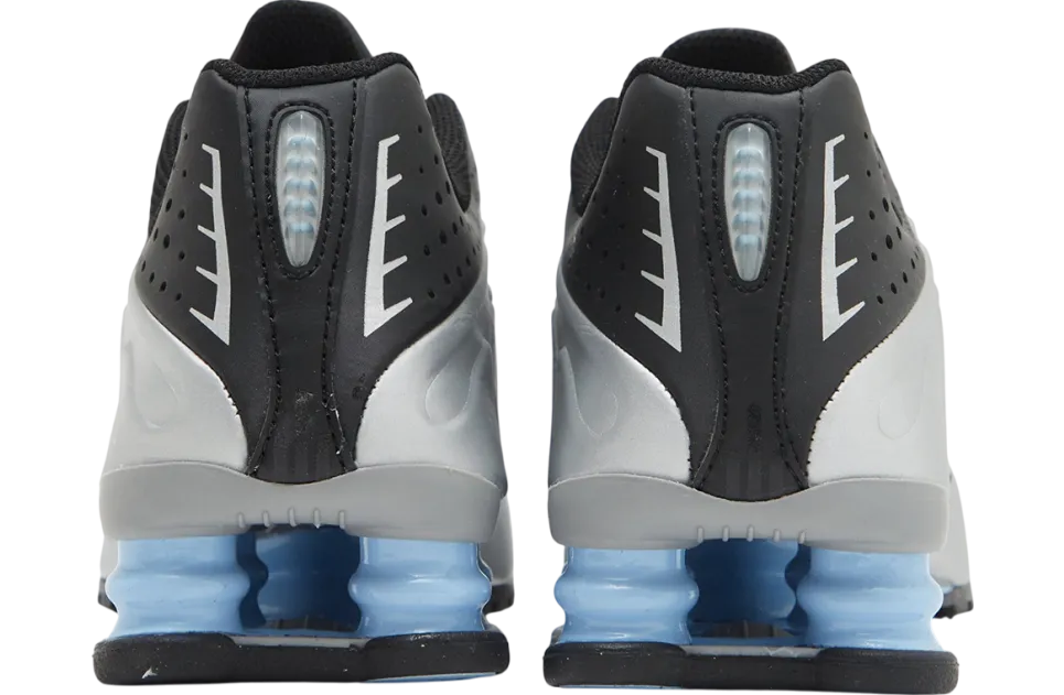 nike shox r4 metallic silver psychic blue 2