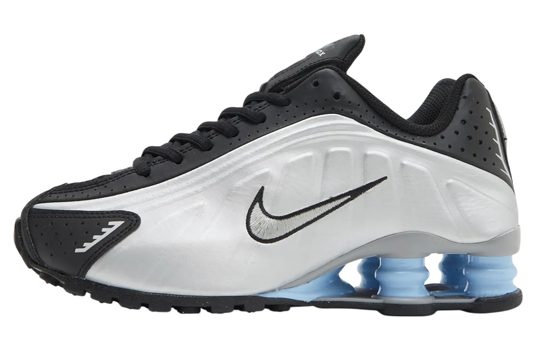 nike shox r4 metallic silver psychic blue