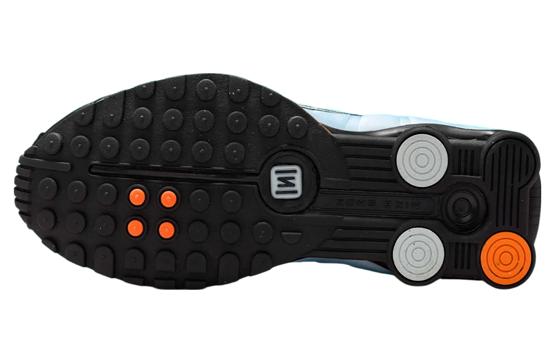 nike shox r4 wmns blue tint total orange 3
