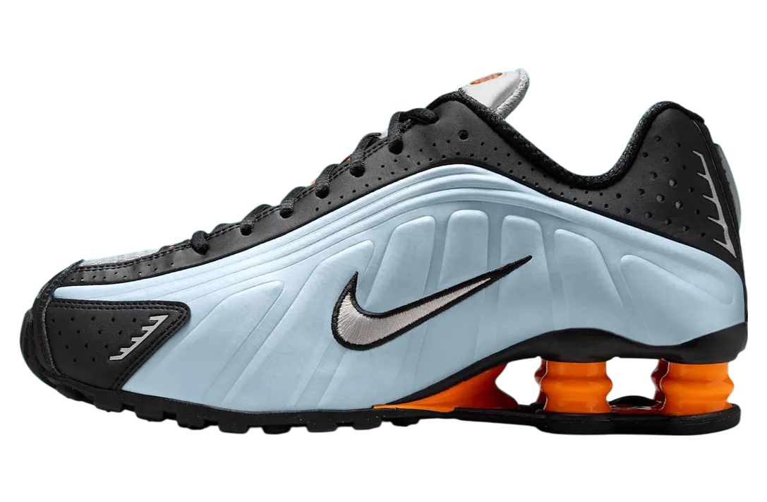 nike shox r4 wmns blue tint total orange