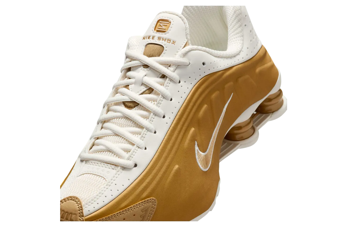 nike shox r4 wmns soft metallic gold pink 4