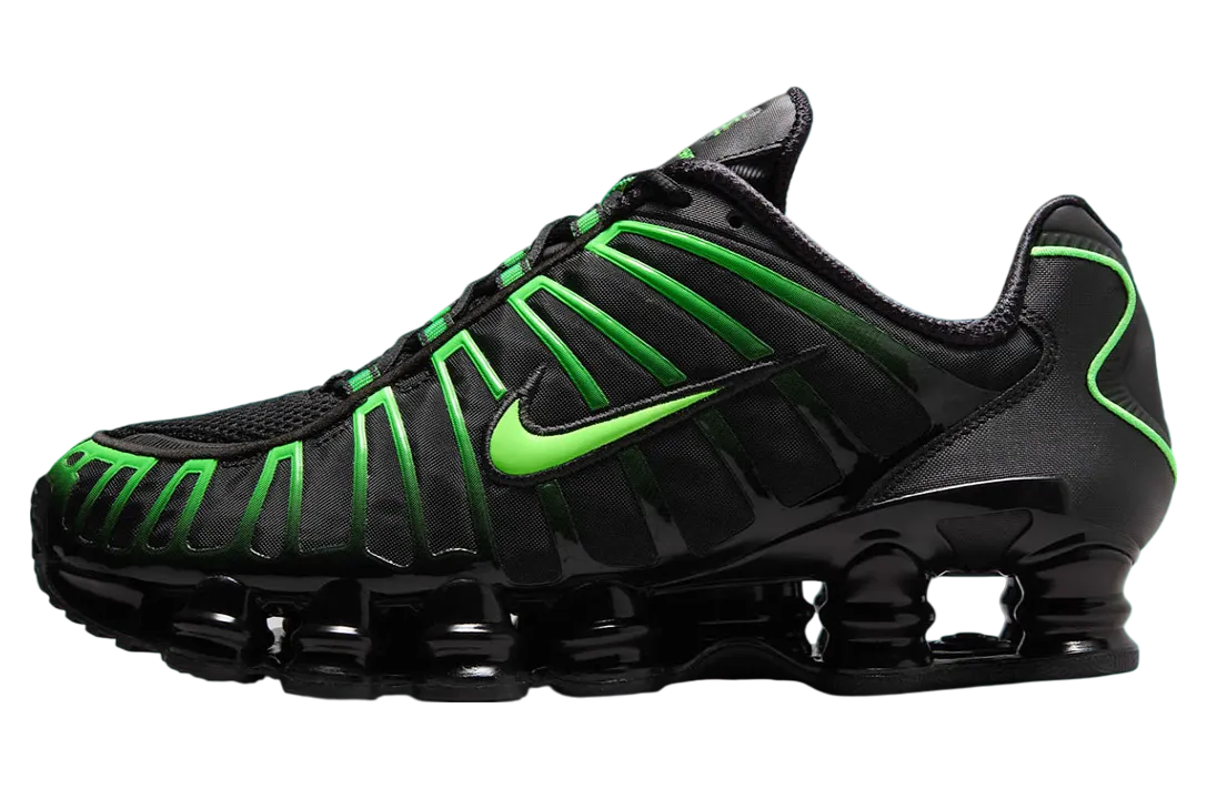 nike shox tl wmns black electric green