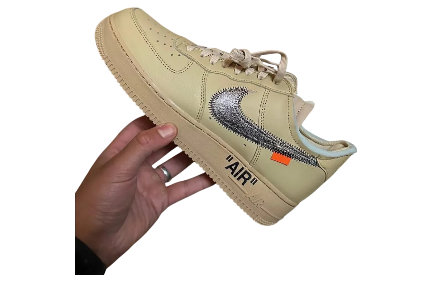 off white x nike air force 1 low sesame silver 0