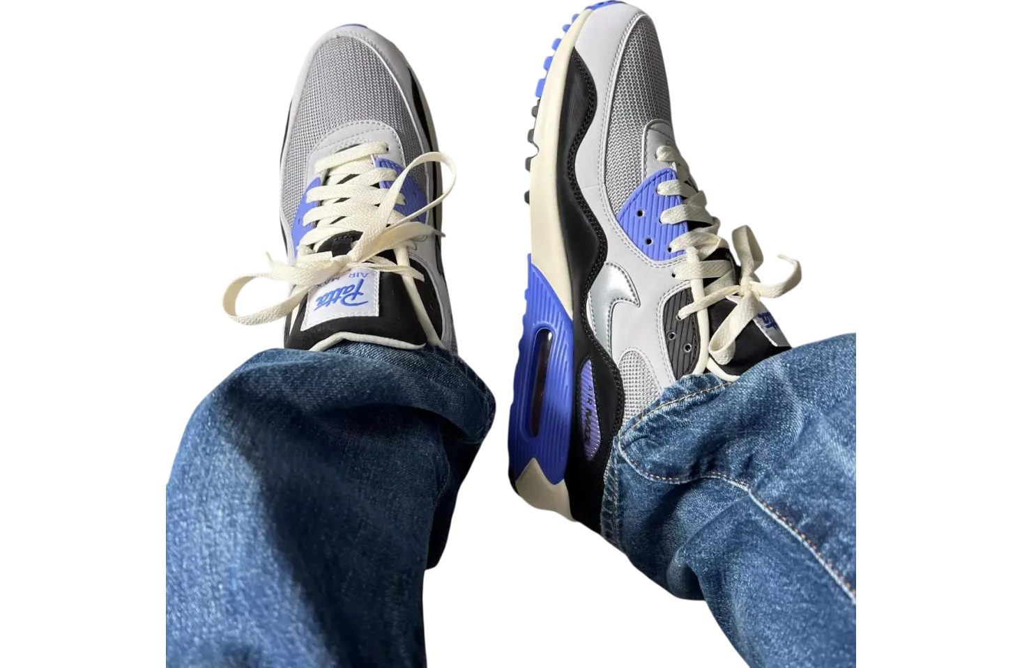 patta x nike air max 90 waves particle grey sapphire