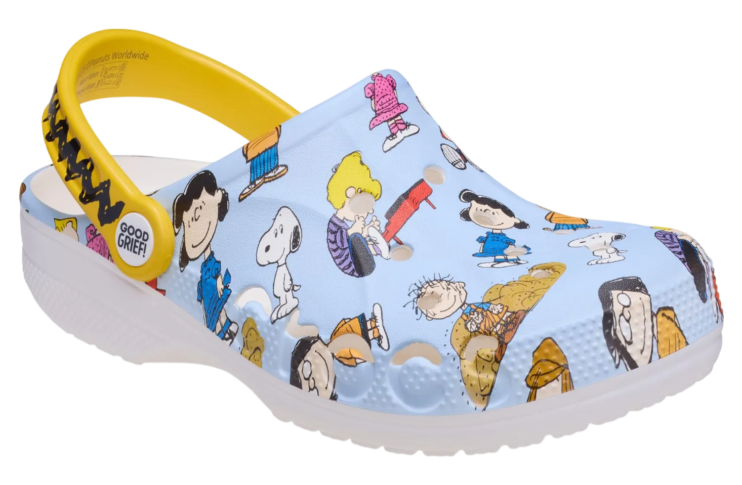 peanuts x crocs classic clog good grief 0